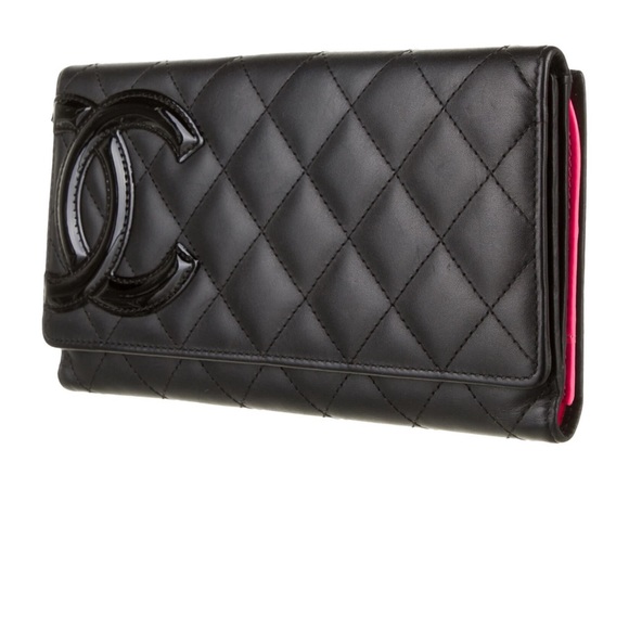 Black quilted Chanel Ligne wallet - Picture 1 of 11